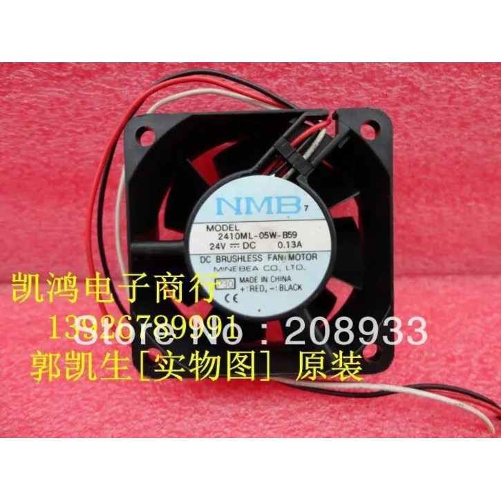 새로운 NMB-MAT Minebea 2410ML-05W-B59 6025 24V 0.13A 6CM 주파수 변환기 냉각 팬