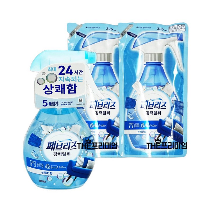 SH유통페브리즈 섬유탈취제 상쾌한향 370ml 1개리필 320ml 2개, 2개, 370ml