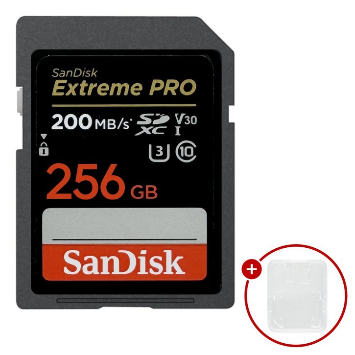 샌디스크 익스트림 프로 SD메모리카드 Extreme PRO UHSI 256GB SD카드 케이스, 1개, 256GB 샌디스크 익스트림 프로 SD메모리카드 Extreme PRO UHSI 256GB SD카드 케이스, 1개, 256GB