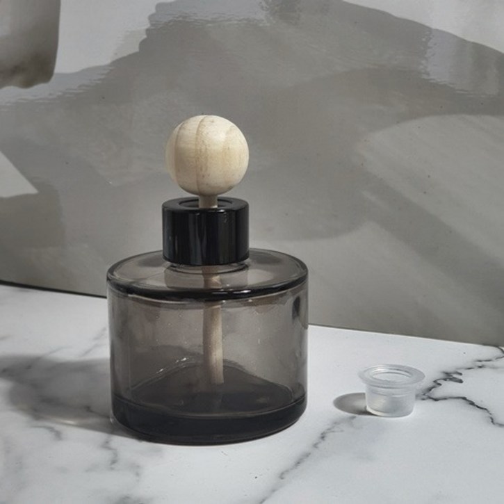 디퓨저용기 원형 컬러 블랙 100ml 사탕볼우드스틱 대 포함 , 로즈골드, 100ml, 1개