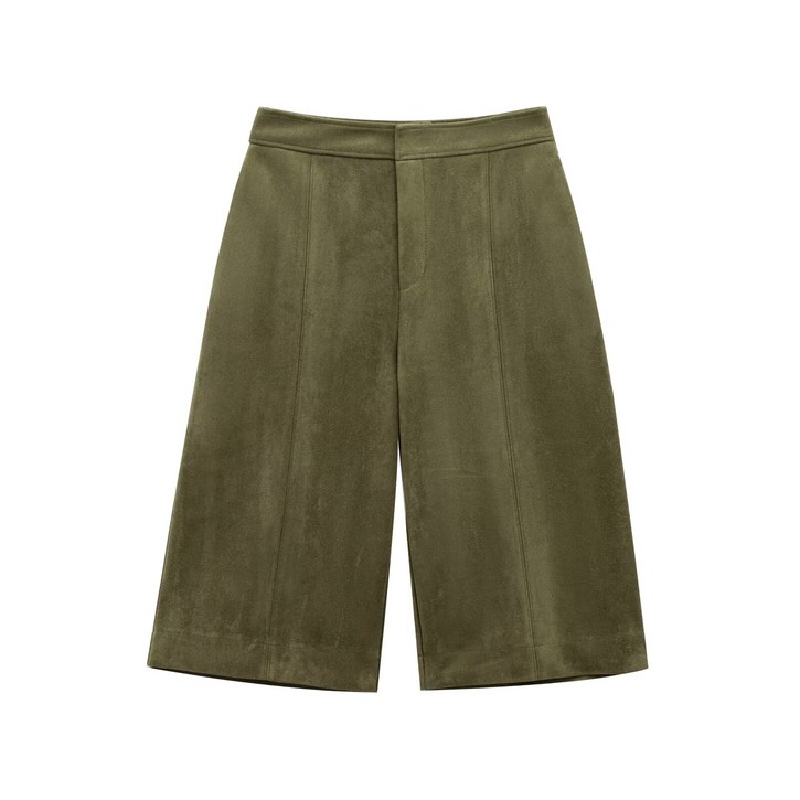 TRAFZA 여성 여름 반바지 세트 패션 지퍼 톤다운 컬러 폭격기 재킷 캐주얼 스웨이드 질감 솔리드 포켓 숏 바지