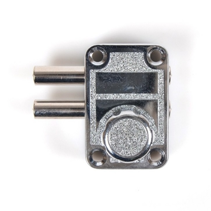 국산 미니정 2구 평키 현관 잠금장치, 1개, 실버