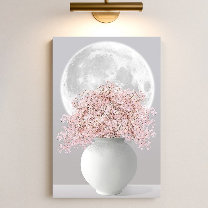 돈 들어오는 거실 풍수 인테리어 꽃 만개 달항아리 캔버스 액자