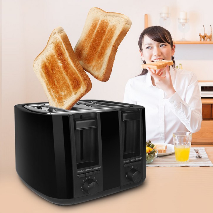 엔브이이백 맛있는 아침 식빵 4개를 동시에 굽는 토스터기 4구