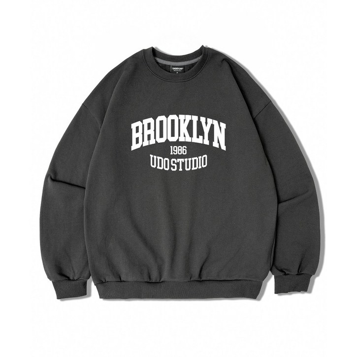 어센틱 릴렉스드 브루클린 맨투맨 스웨트 다크그레이