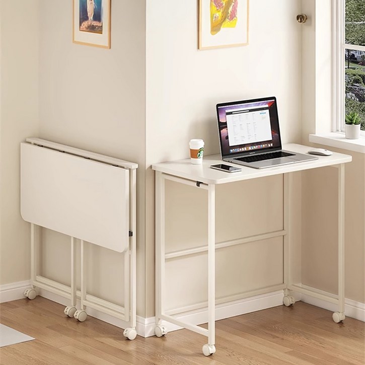 파인굿즈 바퀴달린 접이식 책상 이동식 테이블 폴딩 데스크 학습용 컴퓨터