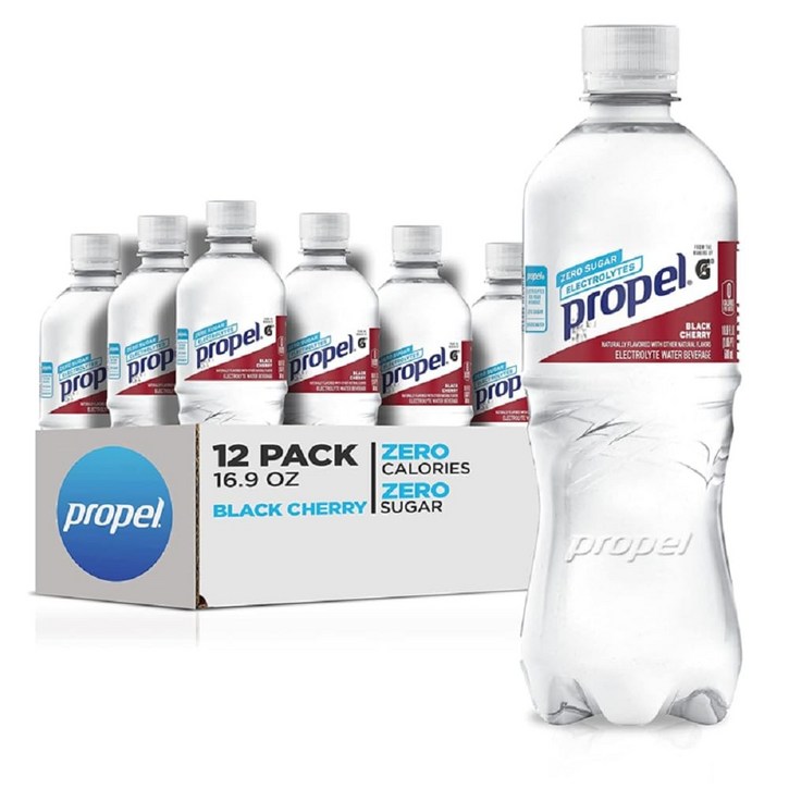 Propel Black Cherry, Zero Calorie Sports Drinking Propel Black Cherry, 전해질과 비타민 CE가 함유된 제로 칼로리 스포츠 Propel Black Cherry, Zero Calorie Sports Drinking Propel Black Cherry, 전해질과 비타민 CE가 함유된 제로 칼로리 스포츠
