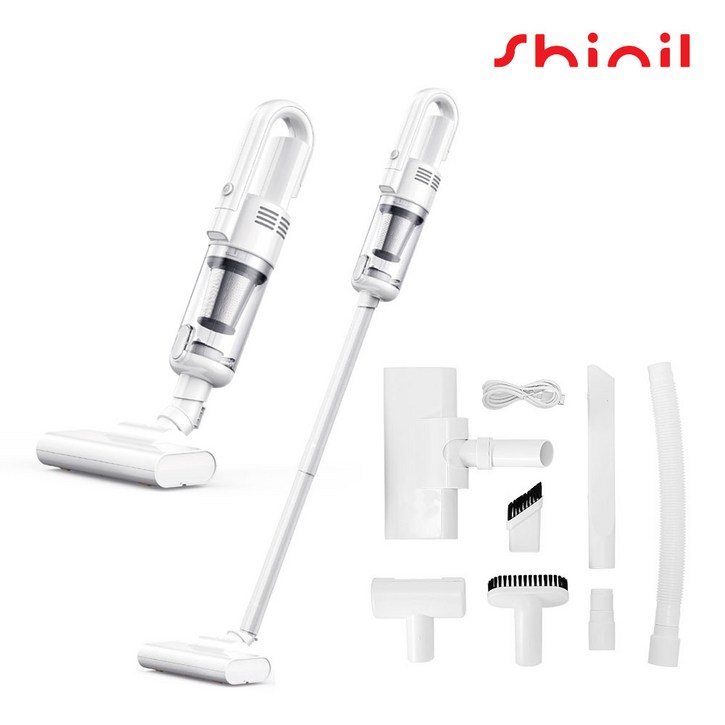 신일 프리미엄 DC모터 파워 핸디형 5중필터링 무선청소기, 화이트, SVCANN9SJ