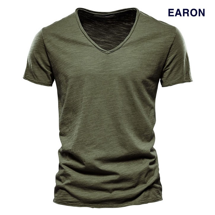 EARON 브이넥 링클 반팔 티셔츠 EARON 브이넥 링클 반팔 티셔츠