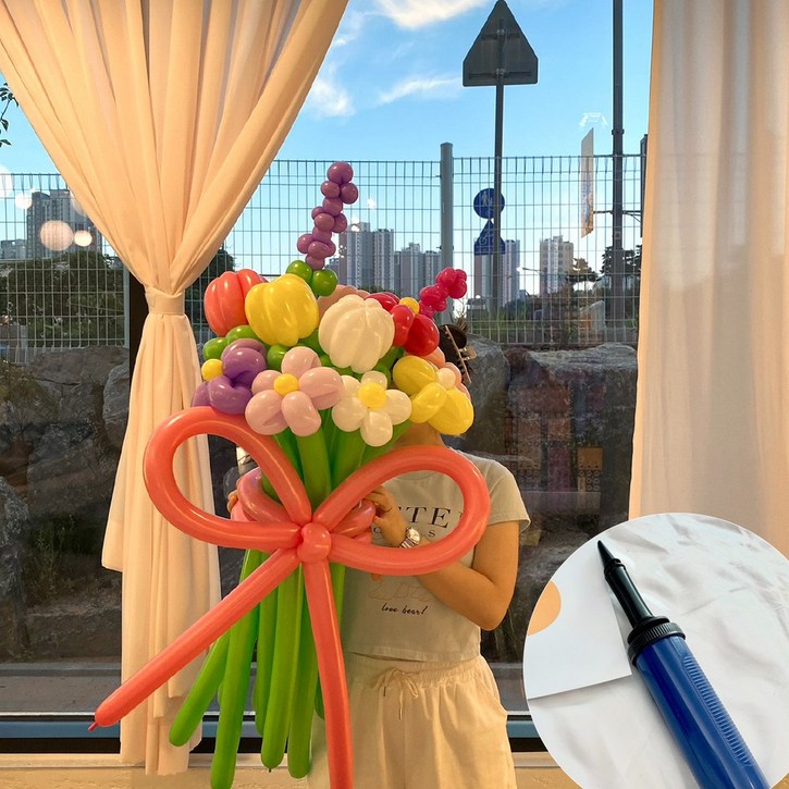 DIY 요술풍선 대형 믹스 꽃다발 + 손펌프 by 파티아일랜드 기념일 이벤트