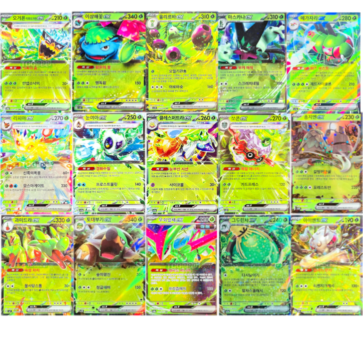 포켓몬카드 풀 타입 ex 전종 (이상해꽃 오거폰 리피아 눈여아 마스카나 토대부기 올리르바 등 포함) 선물용, 1개