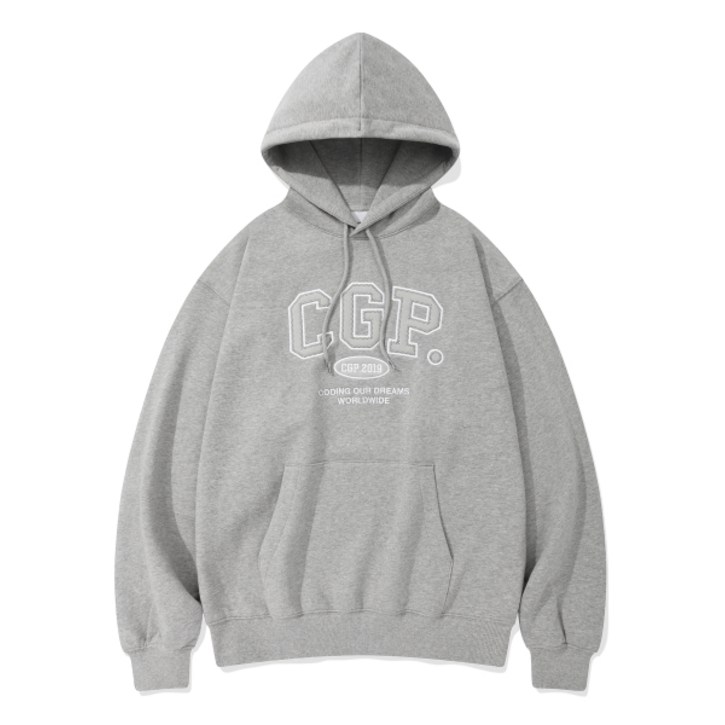 코드그라피 CGP 아치 로고 후드티 그레이