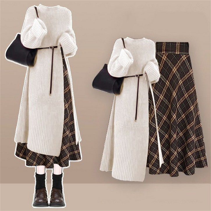 여성투피스  니트원피스  롱스커트  긴팔원피스  여성원피스  TZ241224639 75