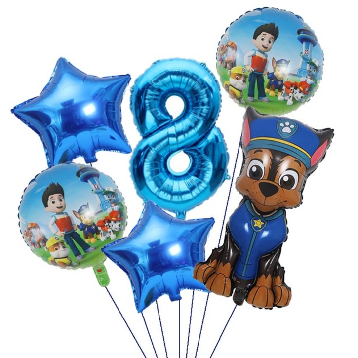 산타벌룬 산타풍선 Paw patrol Dog balloon Chase Skye Marshall 소년 소녀 생일 파티 장식 알루미늄 필름 풍선 어린이 용품