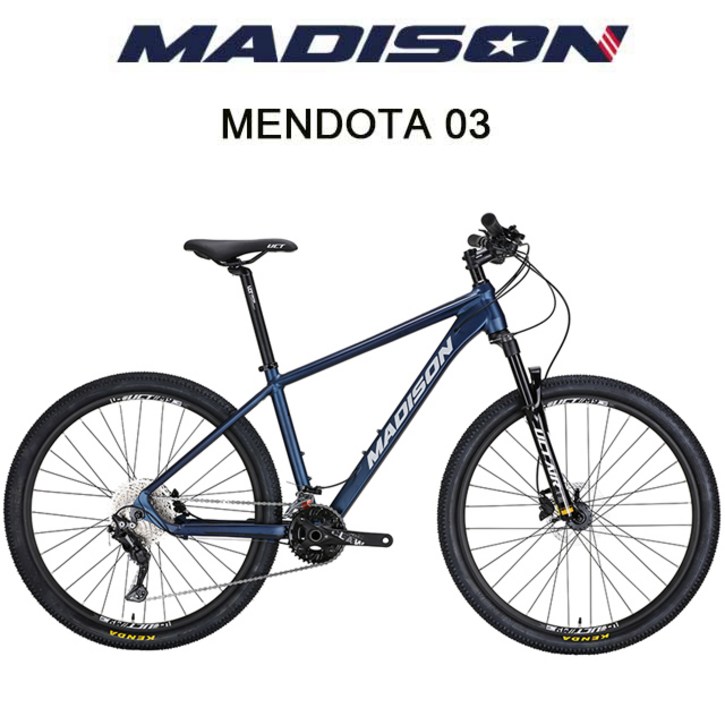 완조립 2023 매디슨바이크 멘도타03 데오레22단 27.5인치 알루미늄 MTB 자전거, 17치 세이렌 블루