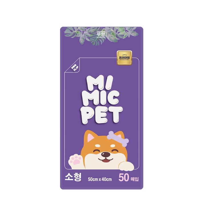 미믹펫 프리미엄 논슬립 강아지 배변패드 무향, 40g - 소형
