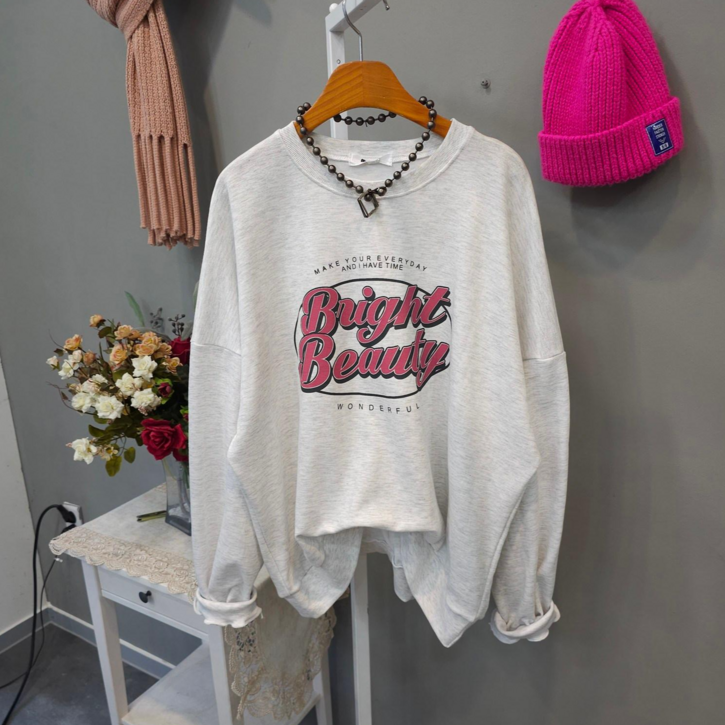 브라이튼 라운드 여유핏 맨투맨