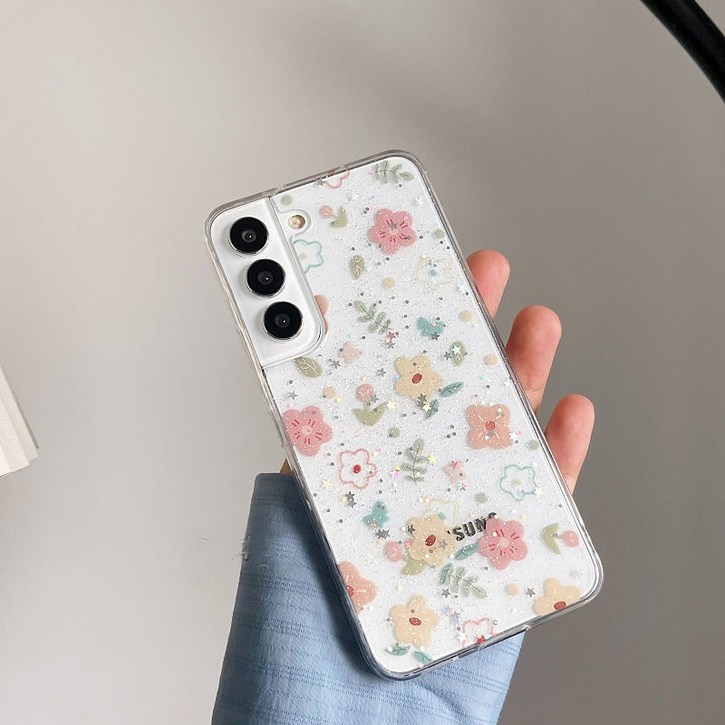 갤럭시 s24 s25 우아한 꽃송이 젤리케이스