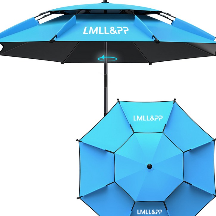 LMLL&PP 특대형 이층 꺽임 3단 접식 낚시파라솔 캠핑 낚시 야외용품 각도조절 방풍 각도 조절 가능 최대우산면 2.6M 2