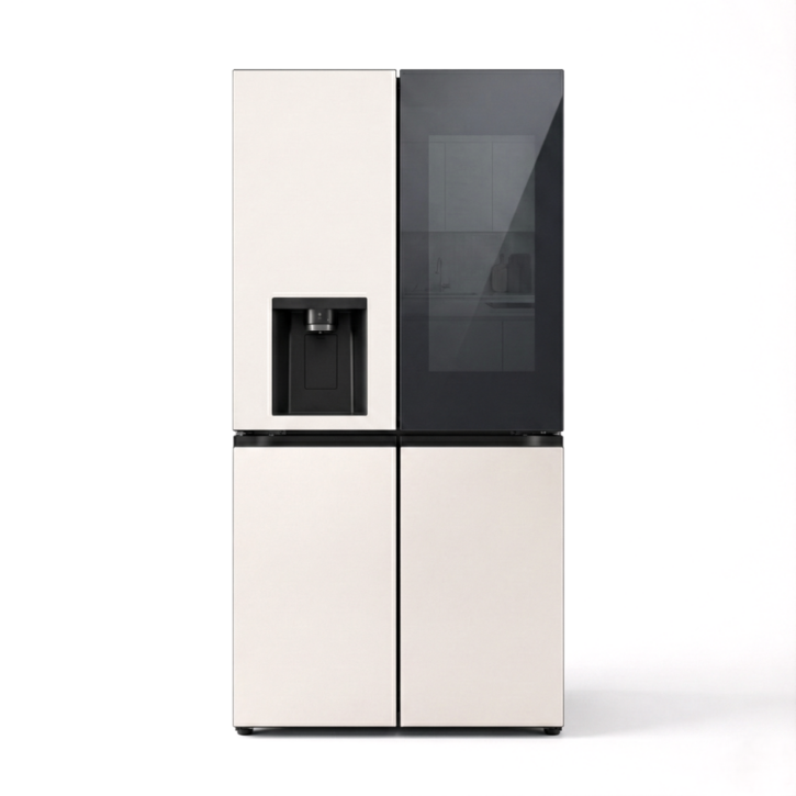 LG전자 얼음정수 냉장고 817L 노크온 매직스페이스 글라스 베이지 2등급 기사설치 폐가전수거