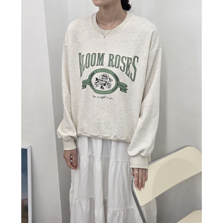 [디아즈] 여자 로즈 긴팔 맨투맨 여성맨투맨 데일리루즈핏긴팔티셔츠 여성가을맨투맨 루즈핏 맨투맨