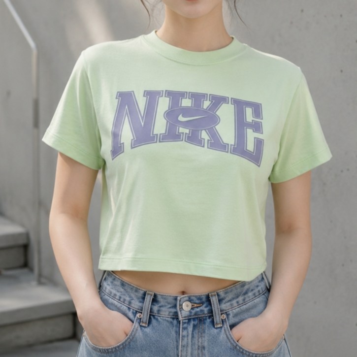 나이키 스포츠웨어 슬림 여성 크롭 티셔츠 크롭티 크롭 반팔티 여름 반팔 크롭