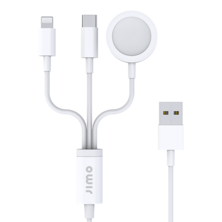 지모 아이폰 애플워치 3in1 멀티 충전 케이블, USB-A타입, 1개, 화이트(A타입)