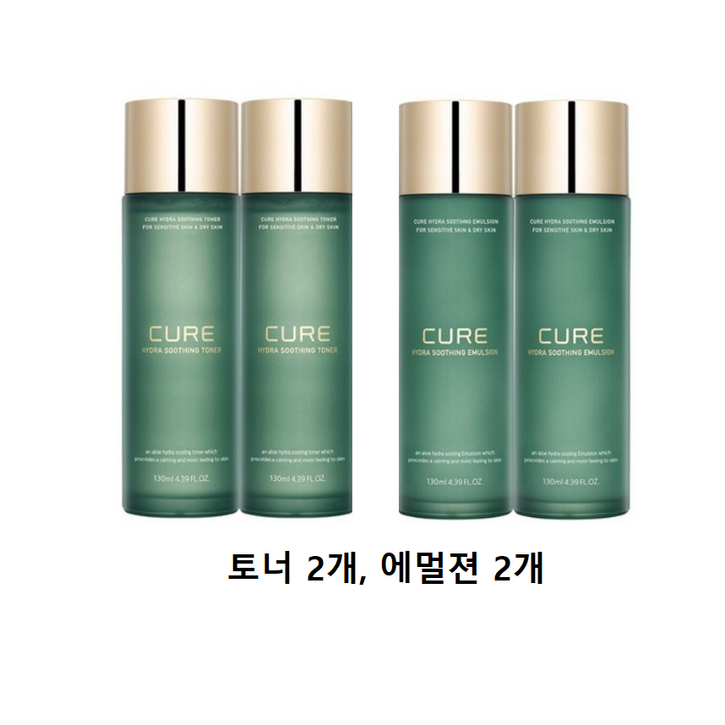김정문알로에 큐어 하이드라 수딩 에멀젼 130ml 토너 130ml 김정문알로에 큐어 하이드라 수딩 에멀젼 130ml 토너 130ml