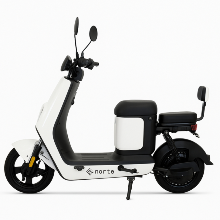 노르테 전동 스쿠터 전기 바이크 성인용 출퇴근 자토바이 미니벨로 오토바이, 화이트