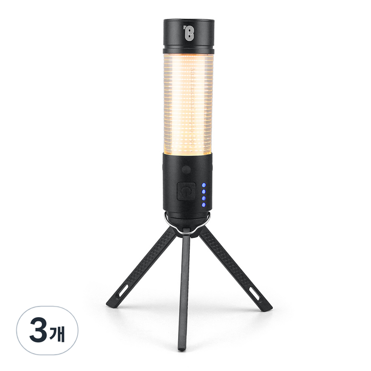 LED 캠핑 랜턴 다기능 충전식 무드등 램프 손전등 감성랜턴 휴대용 보조배터리, 3개