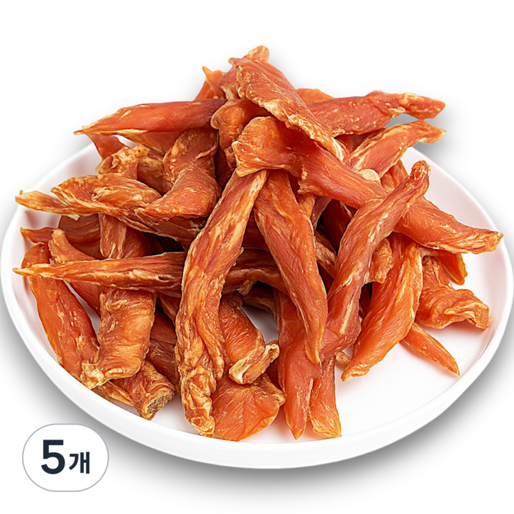 강아지 수제간식 국내산 닭가슴 대용량 무방부제 치석제거 개껌 간식마트, 1kg, 5개, 닭가슴(안심)
