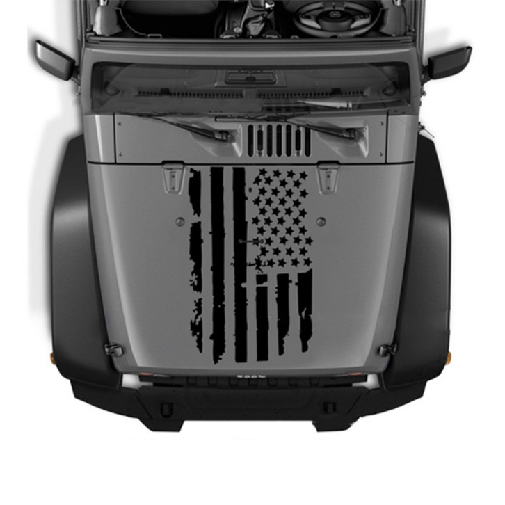 빈티지국기 정면 차량 데칼 스티커 90 x 51 cm, 블랙, 1개