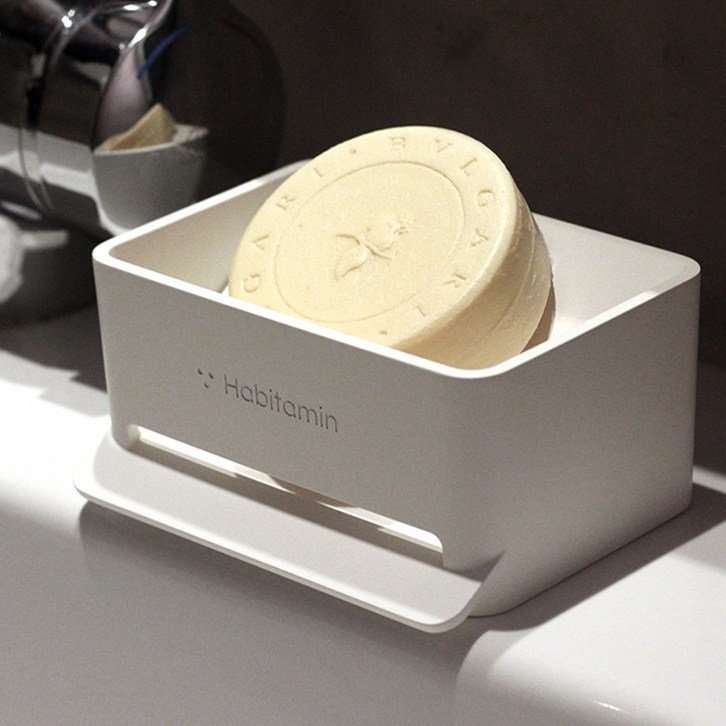 헤빗타민 빠른 건조와 물 빠짐이 좋은 욕실 주방 전용 기울어진 비누 받침대 세트2개, 그레이, 2개