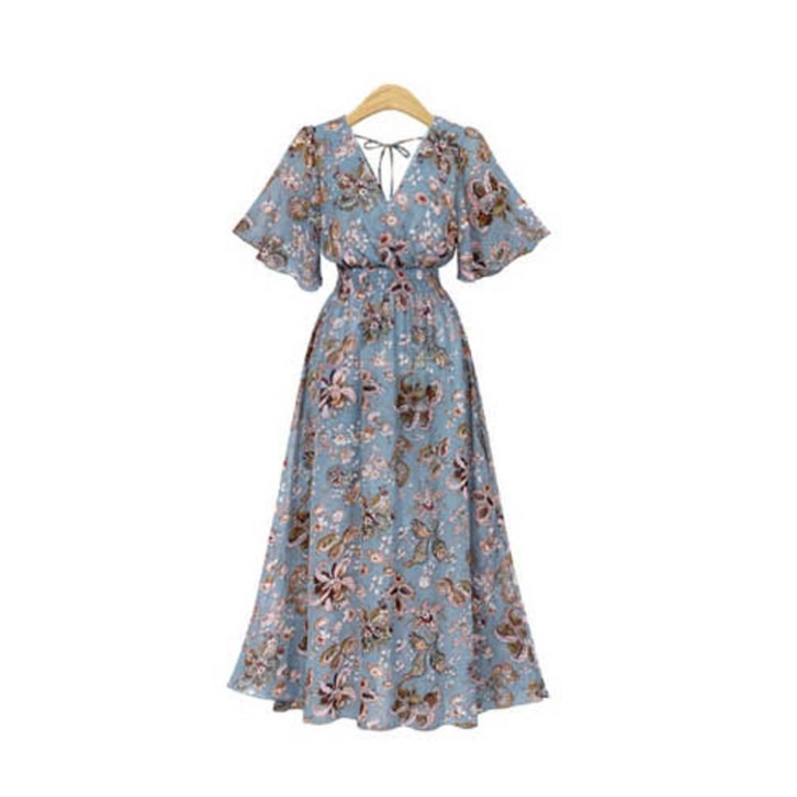 여성 롱 원피스 쉬폰 여름 원피스 시원한 맥시 원피스