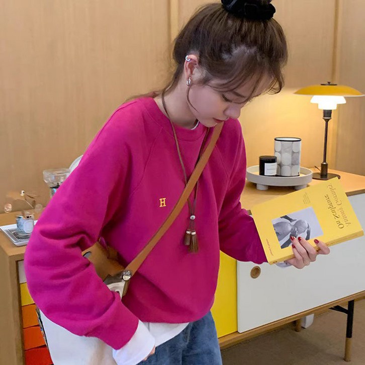 빌리즈빈 여성 라운드 칼라별 데일리 맨투맨 5530