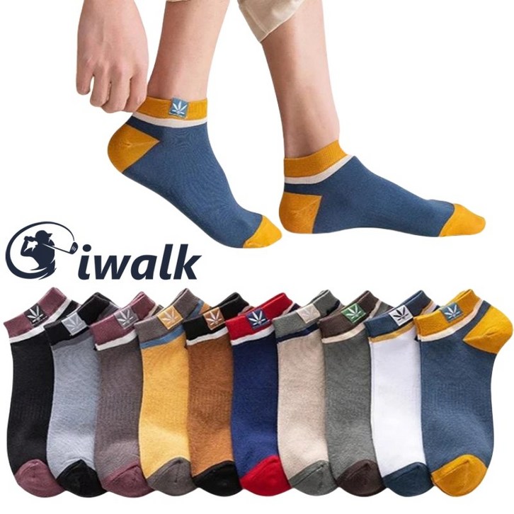 Giwalk 남성 발목양말 남성용 발목 패션 양말 컬러 양말 10족 Giwalk 남성 발목양말 남성용 발목 패션 양말 컬러 양말 10족