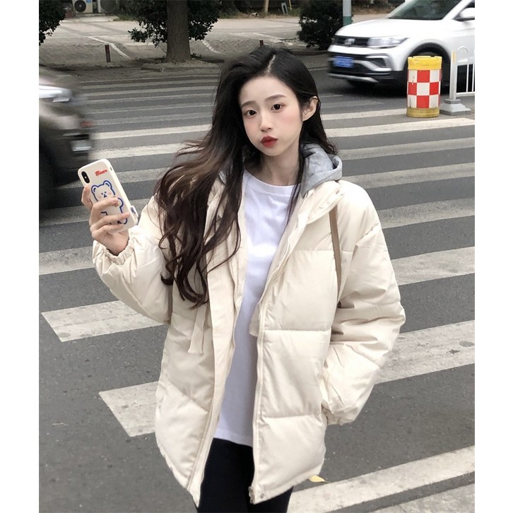 패딩 겨울 디자인 맨투맨 배색 후드에 도톰한 한국판 패딩 빵점퍼 코트 패딩 겨울 디자인 맨투맨 배색 후드에 도톰한 한국판 패딩 빵점퍼 코트