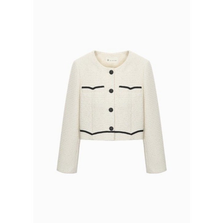 국내매장품 잇미샤 칼라리스 라인 블록 트위드 자켓ITP3WJK230EMA