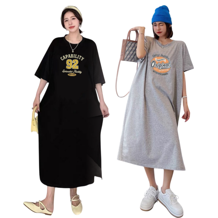 프리티쥬시 11 여성 캐주얼 데일리 루즈핏 롱원피스 2종세트