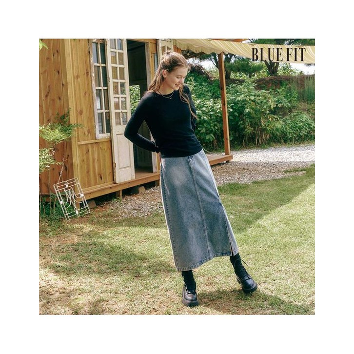 25FW최신상 블루핏 H라인 데님 스커트 743403