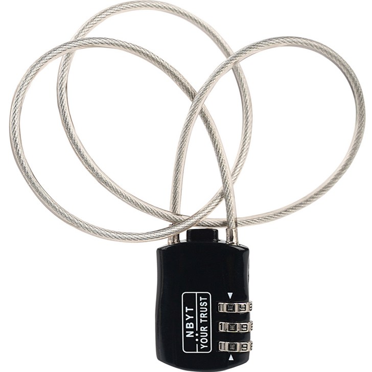 위드 와이어 로프 맹꽁이 자물쇠 블랙 DB20160