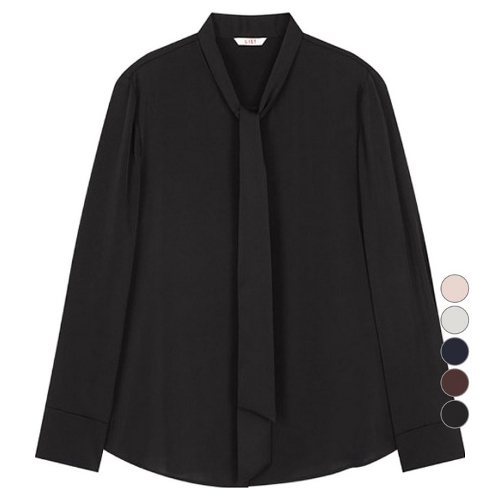 리스트 여성용 라운드넥 타이 블라우스 TWWBLO82020