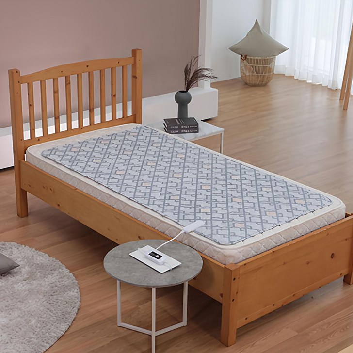 일월 워셔블 카본 온열 전기매트 체크 그레이