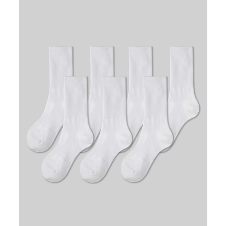 무신사 스탠다드 쿨탠다드 퀵 드라이 크루 삭스 7팩 화이트 133201