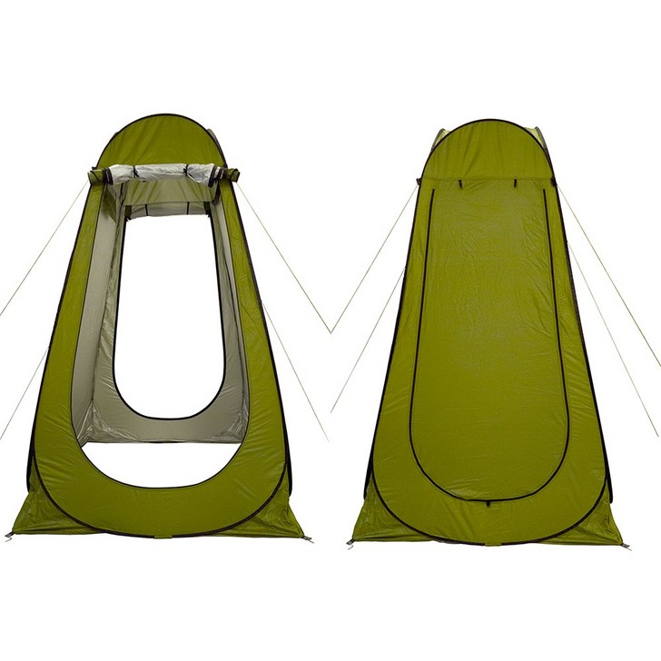KFP 양문형 원터치 낚시 텐트 일회용 간이 샤워실 탈의실, 카키, 1개