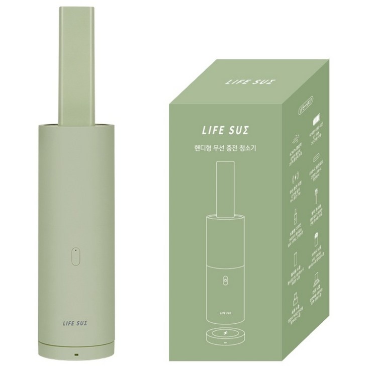 라이프썸 핸디형 무선 충전 청소기 2세대LFSHA173종노즐전용 파우치 휴대용 차량용 다용도 핸디청소기 무선청소기, LFSHA17, 세이지그린