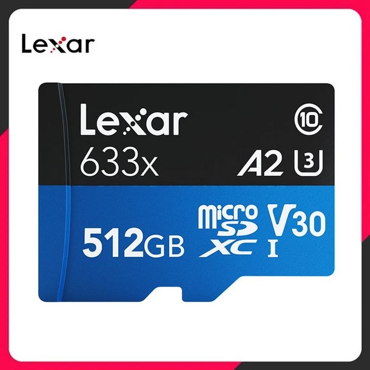 Lexar 휴대폰용  마이크로 SD 카드 633x 32GB V10 U1 MicroSDHC 메모리 64GB 128GB 256GB 512GB V30 MicroSDXC TF