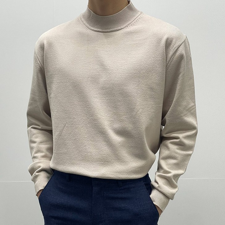 달달 하이 라운드 반목 오버핏 니트