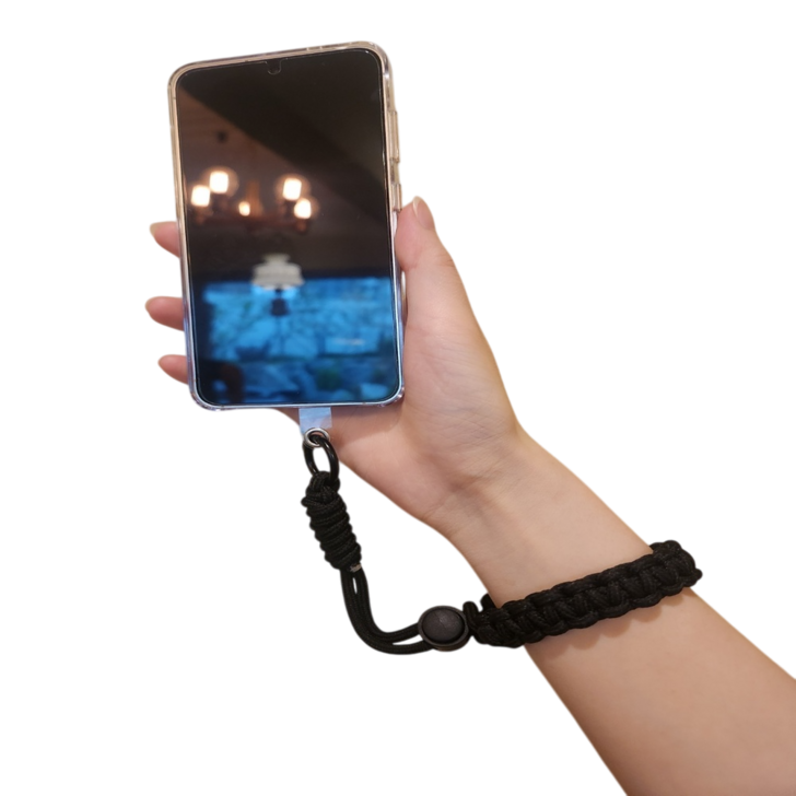 츄파츠 유럽여행 필수품 핸드폰 도난방지 스트랩 해외여행 필수템 핸드폰 소매치기 방지 스트랩, 1개, 블랙