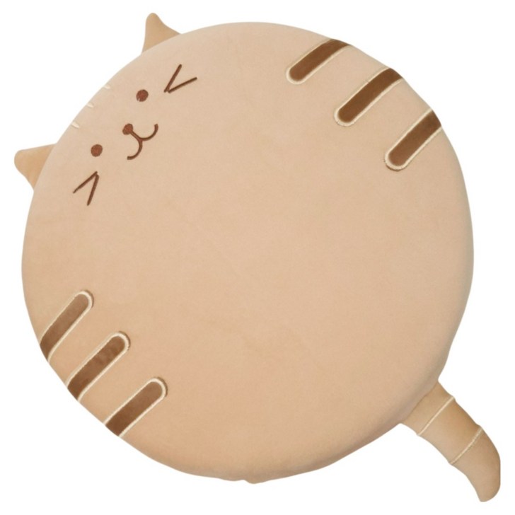 논슬립 메모리폼 고양이캐릭터 원형방석 벤치 유아방석, 치즈태비